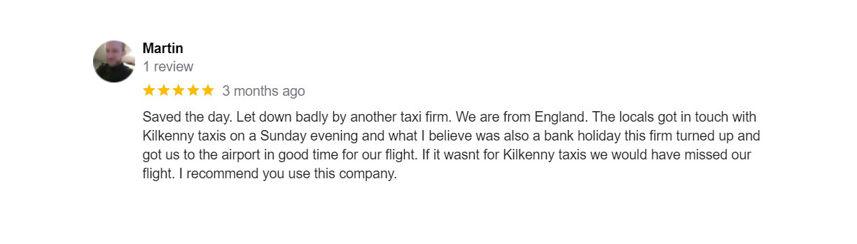 reliable airport taxi services kilkenny
