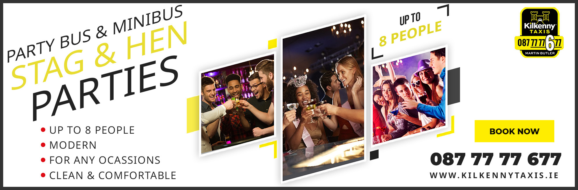 stag hen party bus miinibus hire kilkenny